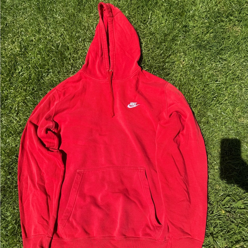 Nike Red Crew Neck Sweater Vibrant Cotton Blend
